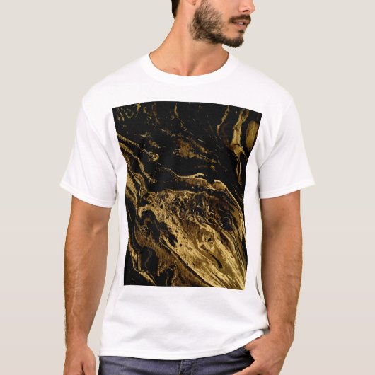 金箔のエレガンス：マーブリングの豪華な魔法 Tシャツ (正面)