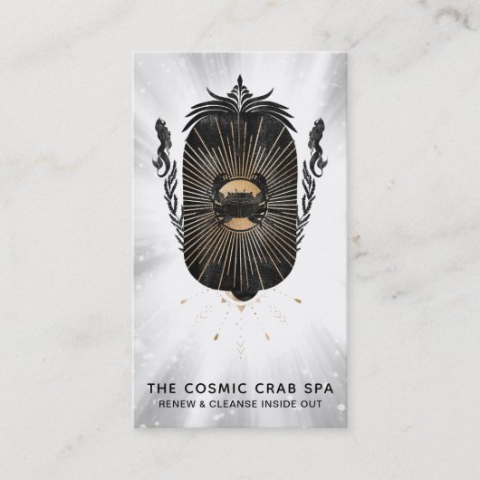 *~*金箔のカニの月人航海の魚 名刺 (正面)