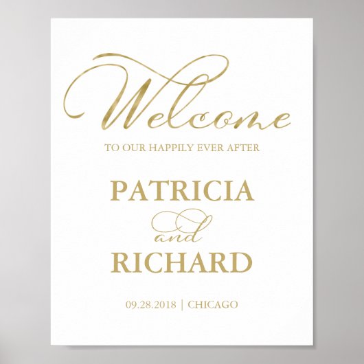 金箔のサインの後の幸せな私たちへようこそ ポスター (正面)
