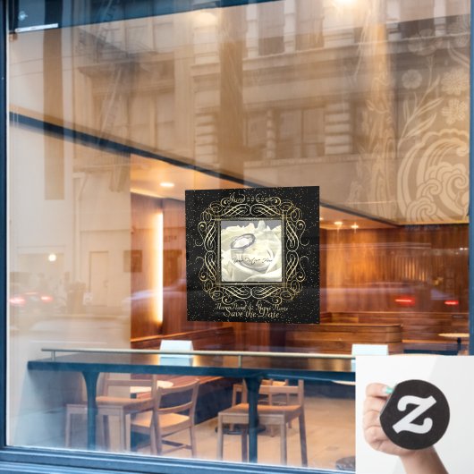 金箔のドットエレガントの外観を保存 ウィンドウサイン (カフェ窓)