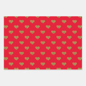 金箔のハートパターン ラッピングペーパーシート (正面2)