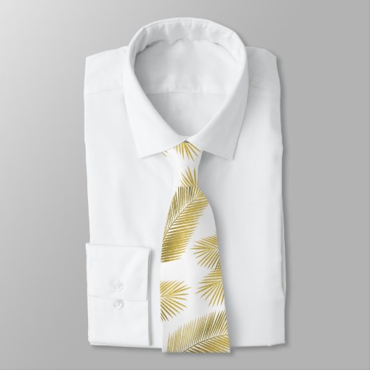金箔のパーム葉のパターン ネクタイ (タイ)