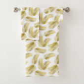 金箔のパーム葉のパターン バスタオルセット (インサイチュ)