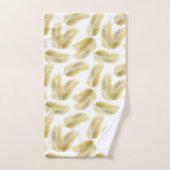 金箔のパーム葉のパターン バスタオルセット (ハンドタオル)