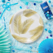 金箔のパーム葉のパターン ペーパープレート (パーティー)