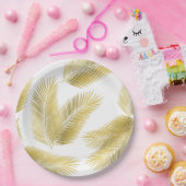 金箔のパーム葉のパターン ペーパープレート (パーティー)