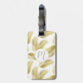 金箔のパーム葉のパターン ラゲッジタグ (裏面縦)