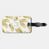 金箔のパーム葉のパターン ラゲッジタグ (裏面横)