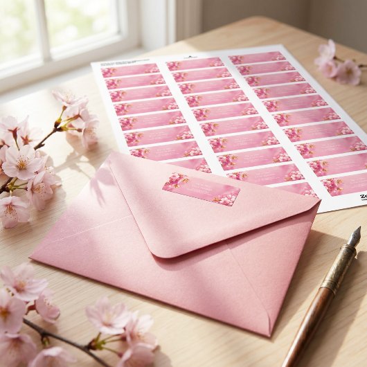 金箔のピンク桜 ラベル