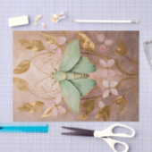 金箔のフライト、美しい緑の蛾のフォルマール 薄葉紙 (クラフト)