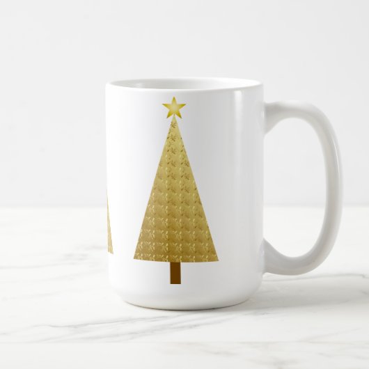 金箔のモダンクリスマスツリー コーヒーマグカップ (右)