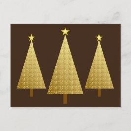 金箔のモダンクリスマスツリー シーズンポストカード