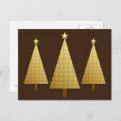 金箔のモダンクリスマスツリー シーズンポストカード (正面/裏面)