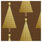 金箔のモダンクリスマスツリー ファブリック (クローズアップ)