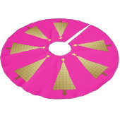 金箔のモダンクリスマスツリー ブラッシュドポリエステルツリースカート (アングル)