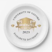 金箔のモダン卒業 ペーパープレート (正面)