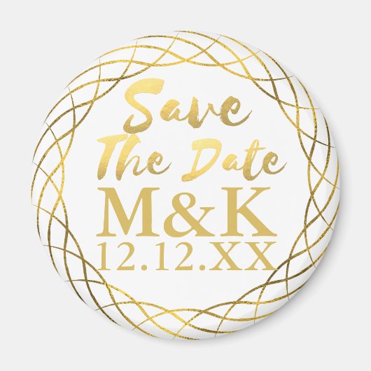 金箔のリースフェイクの磁石を保存結婚する マグネット (正面)