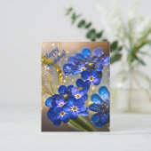 金箔のワスレナグサの花 ポストカード (スタンド正面)