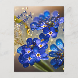 金箔のワスレナグサの花 ポストカード