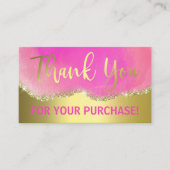 金箔の上にピンクを付けてありがとう 名刺 (正面)