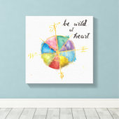 金箔の付いた会社とハート引用文カラフルが激しい キャンバスプリント (インサイチュ (ウッドフロア))