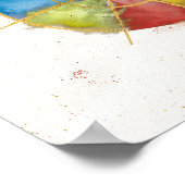 金箔の付いた会社とハート引用文カラフルが激しい ポスター (角)