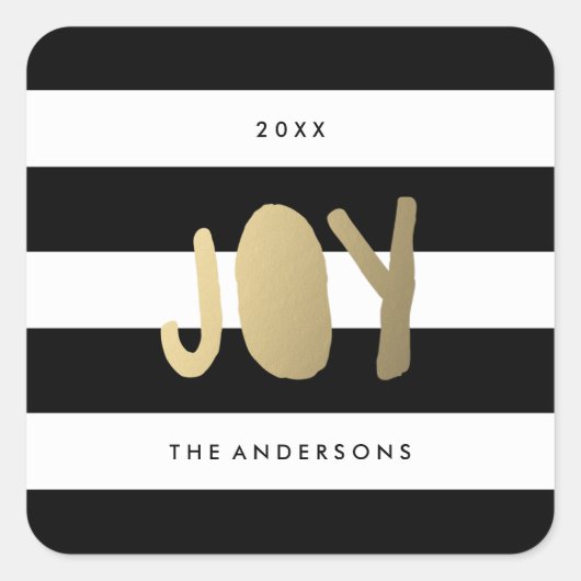 金箔の付いた喜び | ギフトラベルシール スクエアシール (正面)