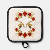 金箔の付いた翼 鍋敷き (正面)