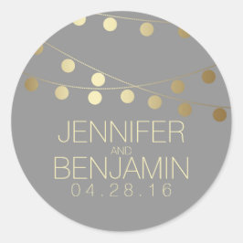 金箔の光の結婚列 ラウンドシール