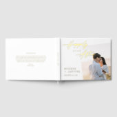 金箔の写真の後に幸せに続結婚く ゲストブック (全面)