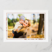 金箔の冬の枝のボーダー写真カード 箔シーズンカード (正面)