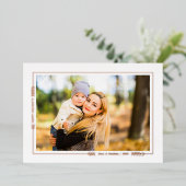 金箔の冬の枝のボーダー写真カード 箔シーズンカード (立ち正面)