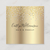 金箔の宝石モダン美容師メイクアップアーティスト スクエア名刺 (正面)