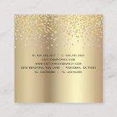 金箔の宝石モダン美容師メイクアップアーティスト スクエア名刺 (裏面)