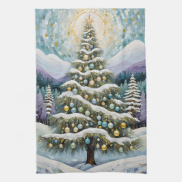 金箔の常緑樹 キッチンタオル