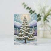 金箔の常緑樹 シーズンポストカード (スタンド正面)