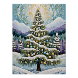 金箔の常緑樹 ポスター