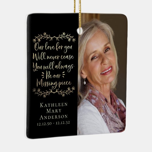 金箔の恋しく思ピース記念写真両面 セラミックオーナメント (右)