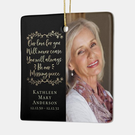 金箔の恋しく思ピース記念写真両面 セラミックオーナメント (左)