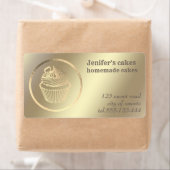 金箔の手作りカップケーキとお菓子 ラベル (インサイチュ)