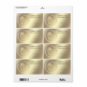 金箔の手作りカップケーキとお菓子 ラベル (フルシート)