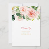 金箔の文字それは女の子のフローラの赤ちゃんシャワー 招待状 (裏面)