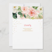 金箔の文字それは女の子のフローラの赤ちゃんシャワー 招待状 (裏面)