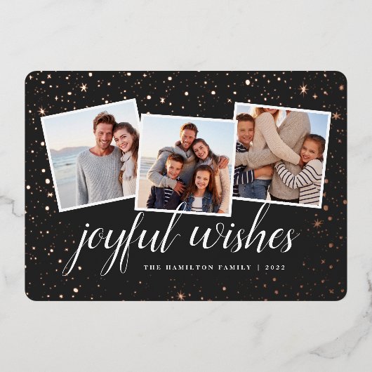 金箔の星 |フォトコラージュ 箔シーズンカード (正面)