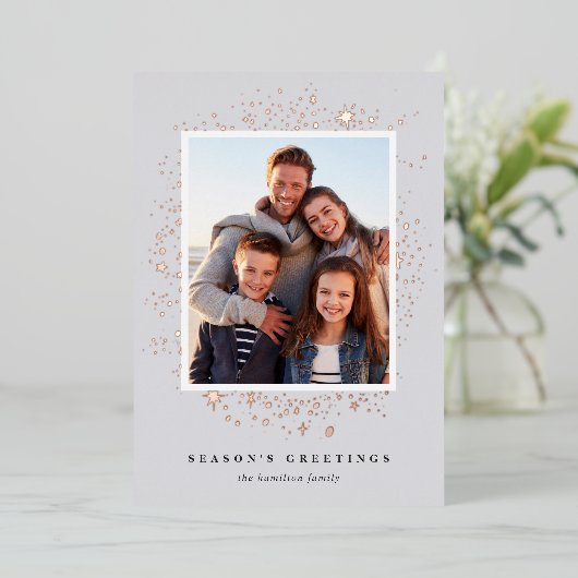 金箔の星 |写真 箔シーズンカード (立ち正面)