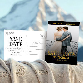 金箔の書道の写真の保存日付 ポストカード