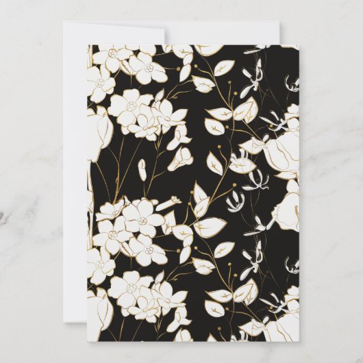 金箔の書道の写真の保存日付 招待状 (裏面)