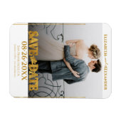 金箔の書道の日付写真を保存 マグネット (横)