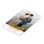 金箔の書道の日付写真を保存 マグネット (左側)