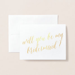 金箔の書道シック私のブライドメイド写真へ 箔カード